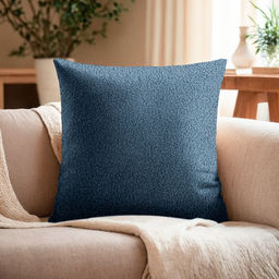 Наволочка декоративная Этель Boucle 43х43см, цвет синий, полиэстер  фото 5