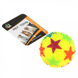Пэт тойс (Pet toys) Игрушка для собаки Мяч с шипами д7,5см, круглый, ПВХ, с пищалкой, светящаяся, цвета микс (Китай)  фото 4