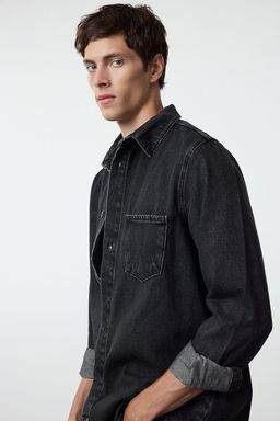 TRENDYOL MAN Antrasit %100 Pamuk Regular Fit Denim Kot Gomlek Ceket TMNAW25CE00001 - Trendyolmilla фото 9