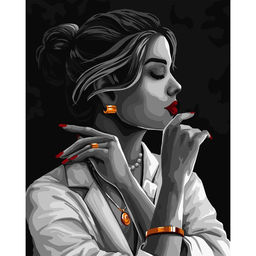 Картина по номерам на холсте с подрамником Девушка в золоте 40 50 см - Школа талантов фото 3