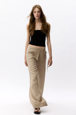Pantal?n cruzado en mezcla de lino - H&m фото 3