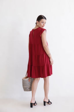 Martichelli Платье многоярусное красное  фото 4