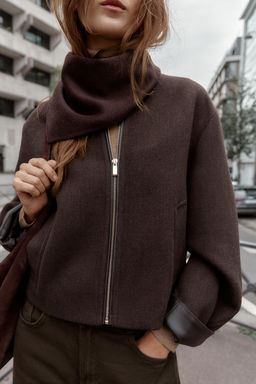 SOFT JACKET WITH LEATHER EFFECT TRIMS - Zara фото 2