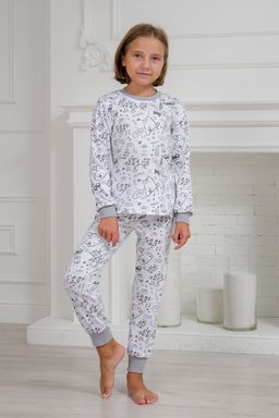 Пижама детская из интерлока Потешка котик серый - Амадэль фото 3