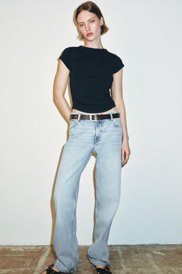 CAMISETA RIB MANGA CORTA / Marino