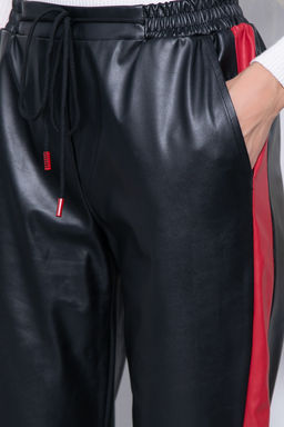 Брюки из экокожи Дебют (блэк/рэд) Б7217 - Lt collection фото 3