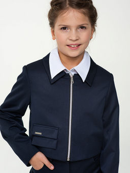 Синий жакет для девочки Mooriposh, модель 0722