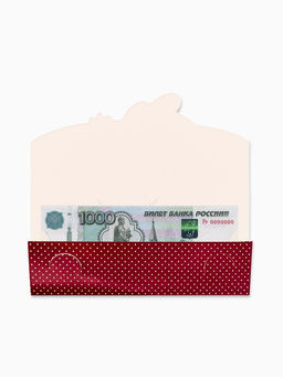 Цена за 5 шт. Конверт для денег формовой «Кошечка», 17.5 × 8 см