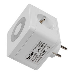 S-GES2-16SBUC WHITE Разветвитель сетевой с выключателем, с/з. 2 гнезда. 2USB+1TYPE C. 16А, 3500Вт. Белый. ТМ Uniel