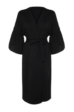 Ekru Kusakl? Maxi Dokuma Volanl? Keten Kar?s?ml? Plaj Kimono&Kaftan TBESS23KM00028 - Trendyolmilla фото 15