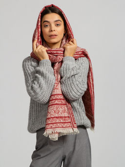 в составе шерсть Теплый, мягкий двусторонний палантин. - Tantino фото 5