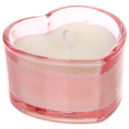 Свеча в стакане "Сердечко" 8*4,8 см, Розовый