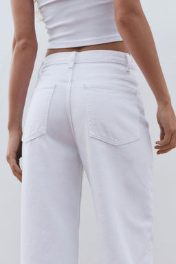HIGH-WAIST TRF WIDE-LEG CROSSOVER WAIST JEANS - Zara фото 15