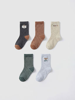 Desenli Erkek Bebek Soket ?orap 5li