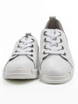 03-YB13-2 WHITE Полуботинки летние женские (натуральная кожа)