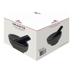 Ступка с пестиком из натурального камня Walmer Granite, 13 см, цвет серый  фото 5