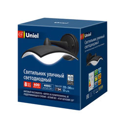 ULU-S10A-8W/4000K IP54 BLACK Светильник светодиодный уличный. Архитектурный накладной. Белый свет (4000K). Корпус черный. TM Uniel.