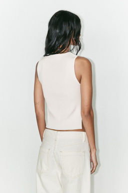 RIB KNIT WAISTCOAT TOP - Zara фото 5