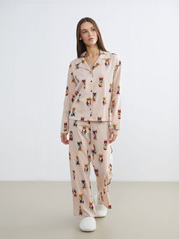 Beli Lastikli Ay? Teddy Bask?l? Kad?n Pijama Alt?