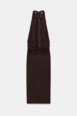 VESTIDO HALTER DRAPEADO / Marr?n - Zara фото 7