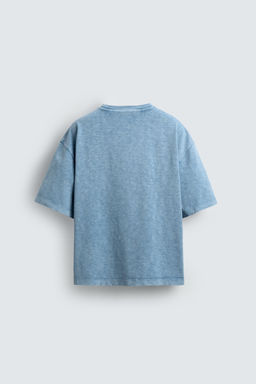 CAMISETA RELAXED FIT ESTRUCTURA FLAM? LAVADO / Azul - Zara фото 14