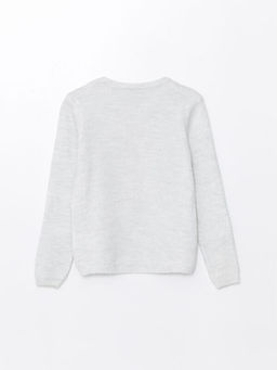 Bisiklet Yaka Desenli Uzun Kollu K?z ?ocuk Triko Kazak - Waikiki фото 2