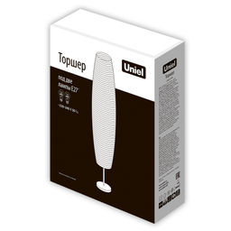 UML-T410 2хE27 WHITE Торшер напольный под две лампы Е27, 2х60W. Механический выключатель. Белый. ТМ Uniel