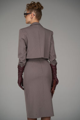 Пиджак Сиара (полоска/мокко) - Эльза фото 25