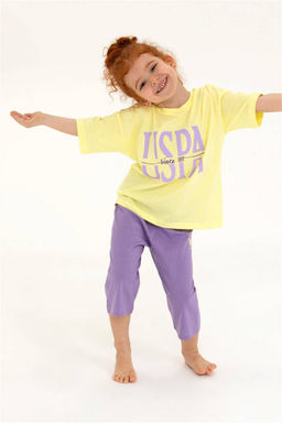 Светло-желтый пижамный комплект для девочки Неожиданная скидка в корзине - U.s. polo assn фото 2