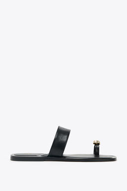 METALLIC BEAD TOE POST SANDALS - Zara фото 7