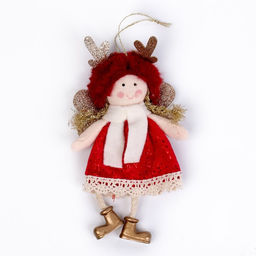 Новогодняя подвеска Куколка 8,5 3,5 16,5 см, МИКС - Simaland фото 3