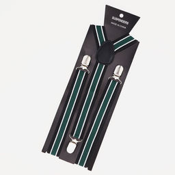 Подтяжки взрослые, ширина 2,5 см, цвет зелёный/белый/чёрный - Simaland фото 3