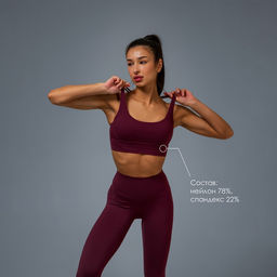 Топ спортивный женский ONLYTOP Sculpt, размер 46 (L), цвет сливовый