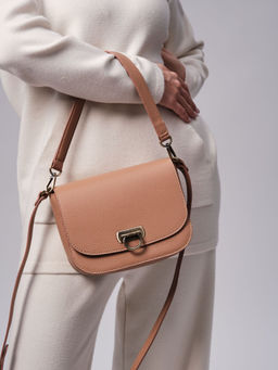 Сумка кожаная Azaro 30741 бежевая нуга