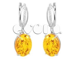 Серьги из серебра янтарь, С1166я