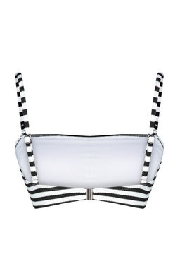 TRENDYOLMILLA Siyah-Beyaz Straplez Dokulu Hipster Bikini Ustu TBESS24BU00152  фото 7