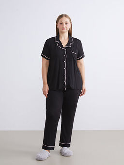 G?mlek Yaka Kad?n Pijama Tak?m?