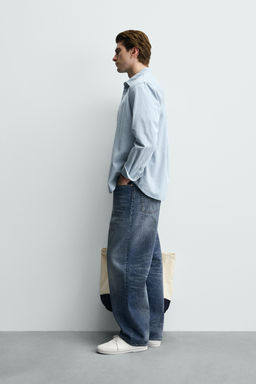 CAMISA DENIM LAVADA / Azul cielo - Zara фото 4