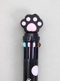 Разноцветная ручка 10 в 1 "Чёрная пушистая лапка"