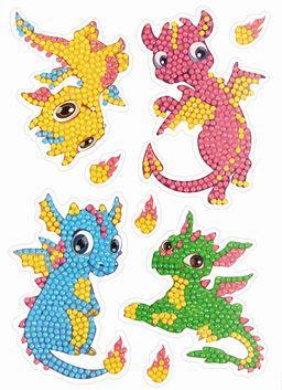 Кристальная (алмазная) мозаика ФРЕЯ ALVN-123 наклейки Дракончики 14 х 19.5 см