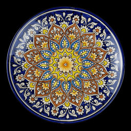 Ляган 32см, плоский Риштанская керамика Qora galam  фото 2