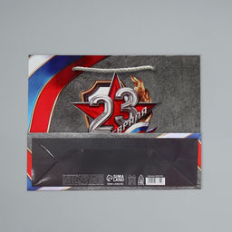 Цена за 2 шт. Пакет подарочный ламинированный, упаковка, С 23 февраля, MS 23?18?8 см