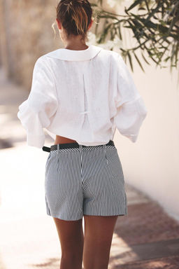 STRIPED CULOTTES WITH BELT - Zara фото 17