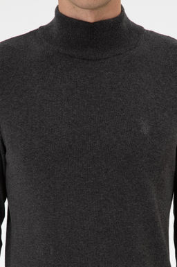 Erkek Slim Fit Bo_azl_ Antrasit Melanj Basic Kazak - U.s. polo assn фото 6