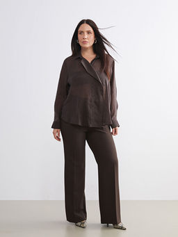 B?y?k Beden Dar Fit ?spanyol Pa?a Kad?n Pantolon