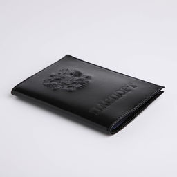 Обложка для паспорта, натуральная кожа, чёрная