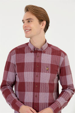 Рубашка мужская U.S. Polo Assn в шотландскую клетку красная  фото 10