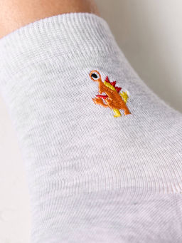 Цена за 2 пары. Носки классические CONTE-KIDS Однотонные хлопковые носки с вышивкой TIP-TOP - Conte elegant фото 3