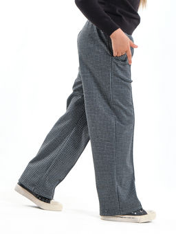 Брюки палаццо в клетку штаны для девочки детская одежда вещи 22-7859 черная клетка - Mini maxi фото 12