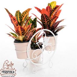 Подставка для цветов на подоконник 41-002W на 2 цветка - Фабрика интерьерной ковки фото 2